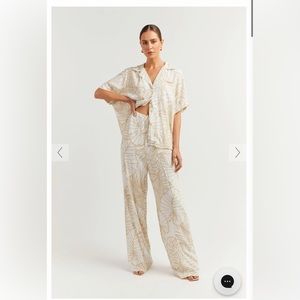 Dissh Malta White Palm Viscose Pant
